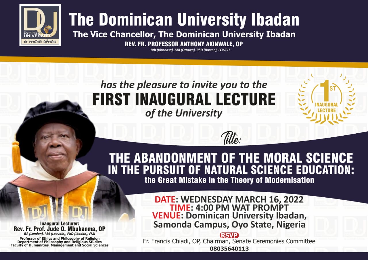 First (1st) Inaugural Lecture of the Dominican University Ibadan