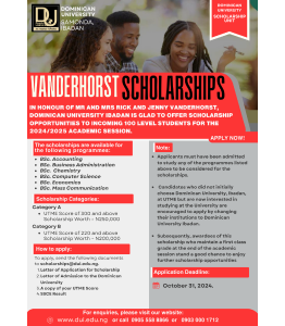 VANDERHORST SCHOLARSHIPS