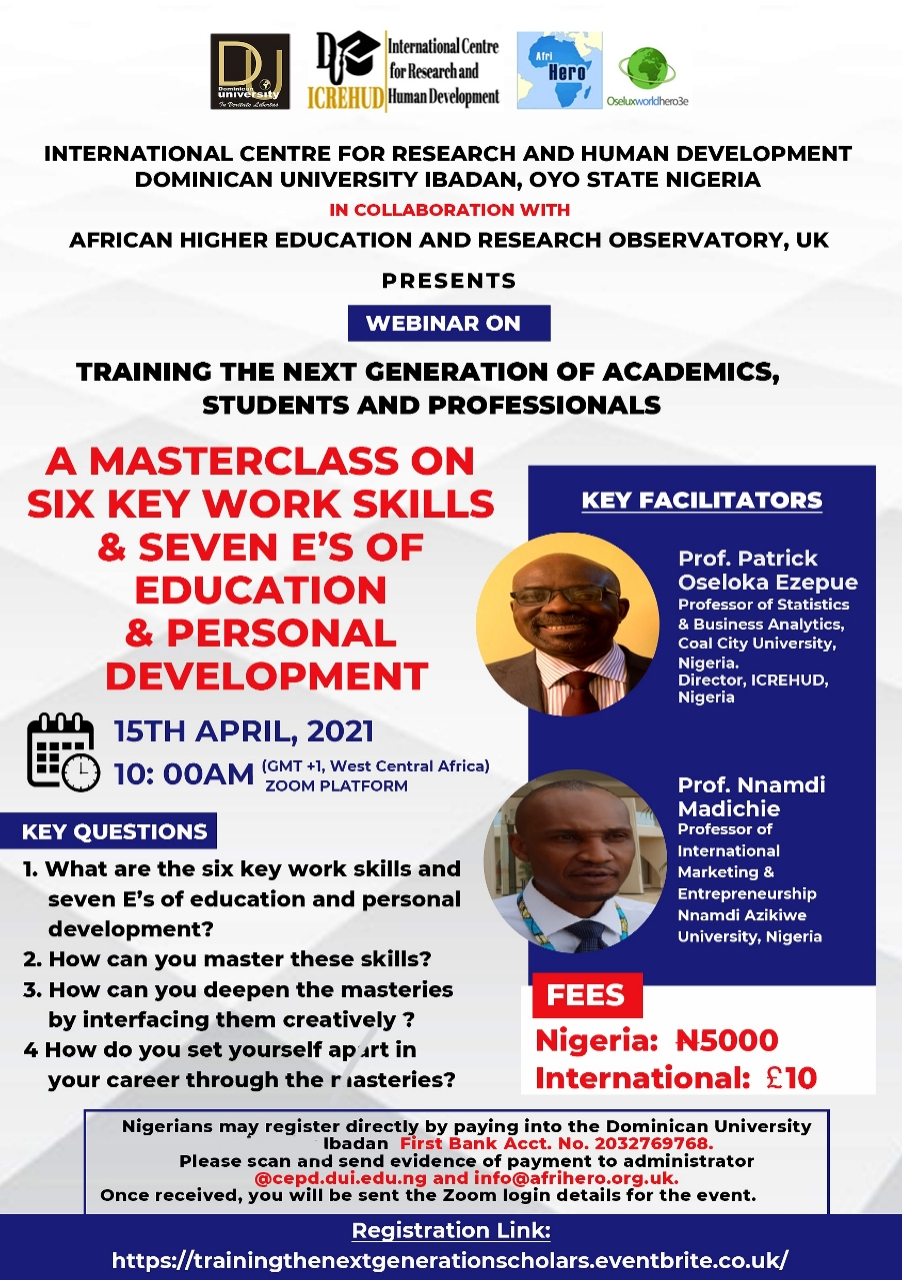 TRAINING THE NEXT GENERATION OF ACADEMICS, STUDENTS AND PROFESSIONAL